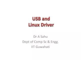 USB and Linux Driver