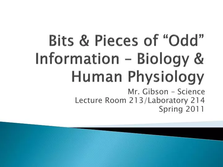 bits pieces of odd information biology human physiology