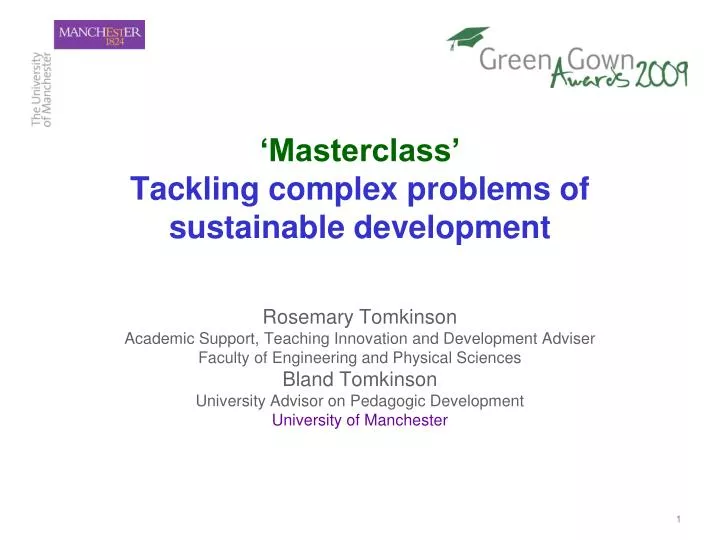 masterclass tackling complex problems of sustainable development