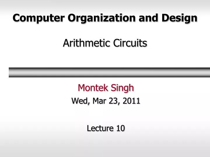 computer organization and design arithmetic circuits