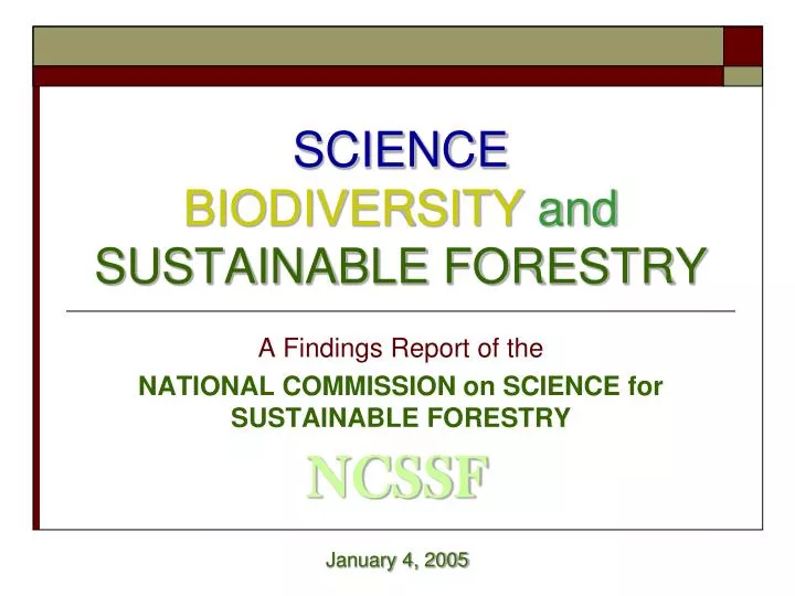science biodiversity and sustainable forestry
