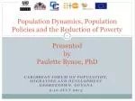Caribbean Forum on Population, Migration and Development Georgetown, Guyana 9-10 July 2013 - slide 1