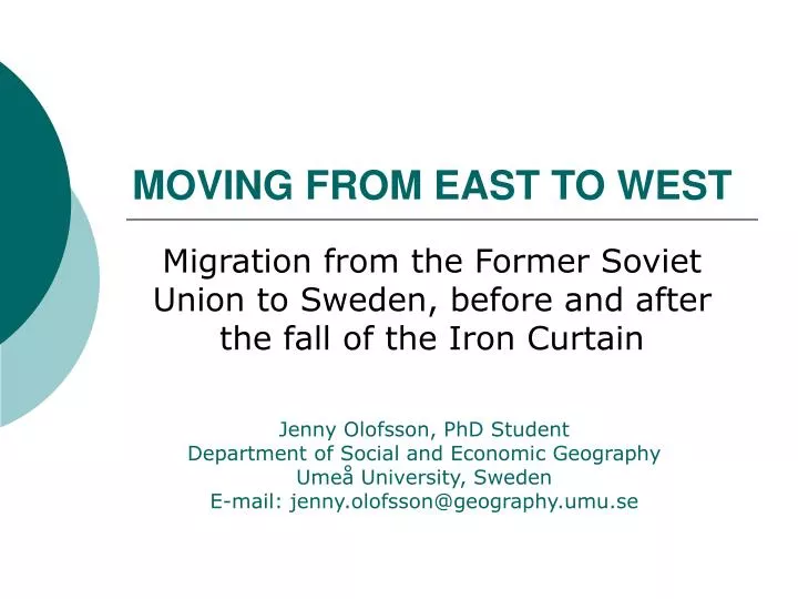moving from east to west