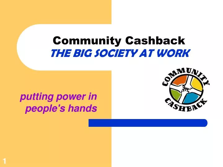 community cashback the big society at work