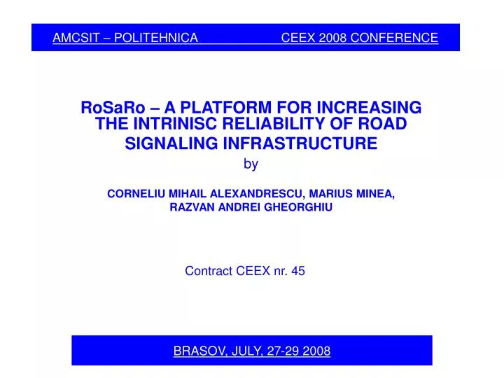 amcsit politehnica ceex 2008 conference