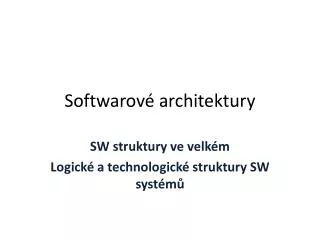 softwarov architektury