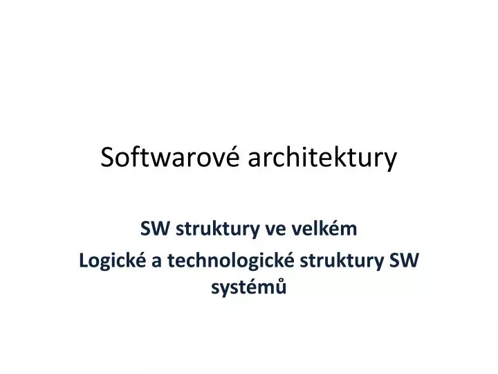 softwarov architektury