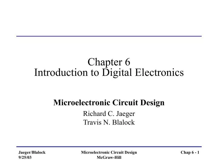 Ppt Chapter 6 Introduction To Digital Electronics Powerpoint