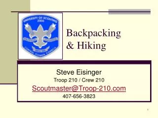 Backpacking &amp; Hiking