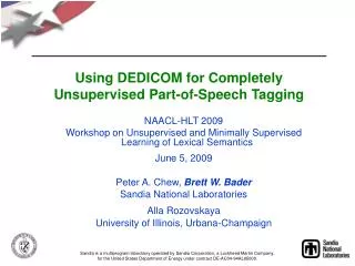 Using DEDICOM for Completely Unsupervised Part-of-Speech Tagging