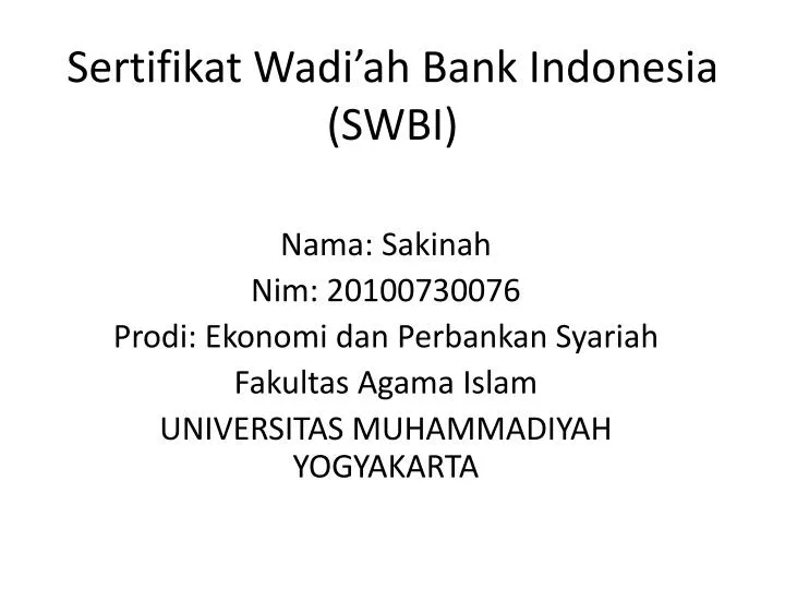 sertifikat wadi ah bank indonesia swbi