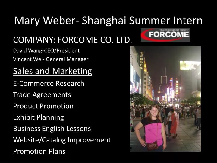 mary weber shanghai summer intern