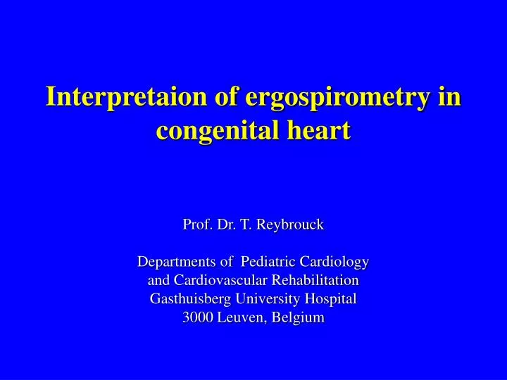 interpretaion of ergospirometry in congenital heart