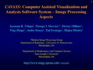 CAVASS : Computer Assisted Visualization and Analysis Software System – Image Processing Aspects