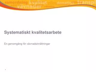 systematiskt kvalitetsarbete