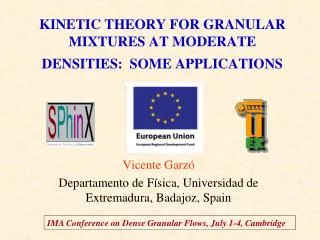 KINETIC THEORY FOR GRANULAR MIXTURES AT MODERATE DENSITIES: SOME APPLICATIONS