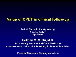 Value of CPET in clinical follow-up