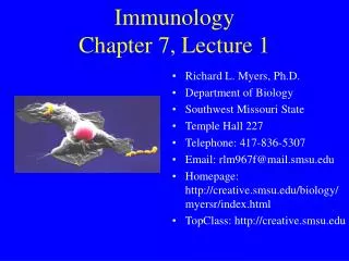 Immunology Chapter 7, Lecture 1