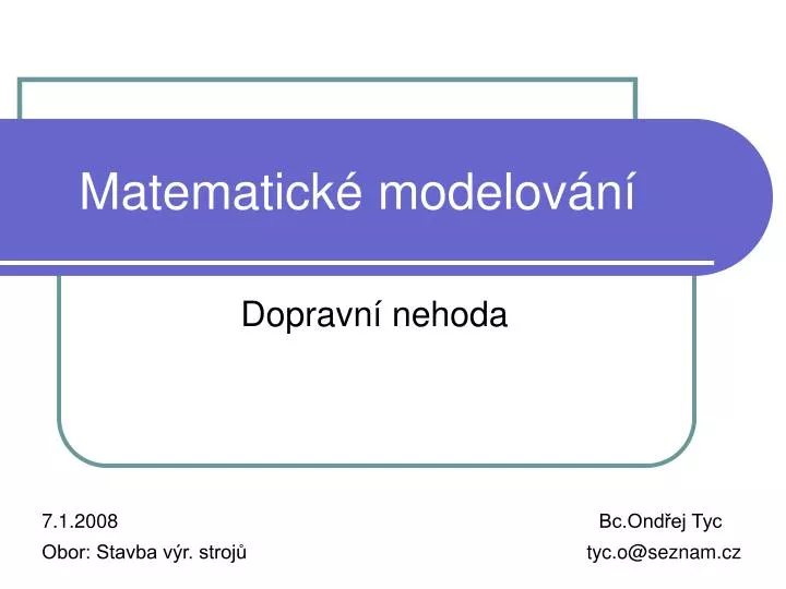 matematick modelov n