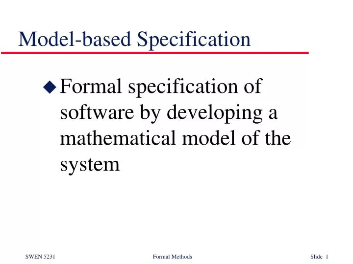 model based specification
