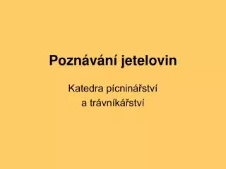 pozn v n jetelovin