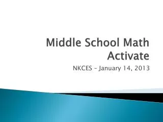 Middle School Math Activate