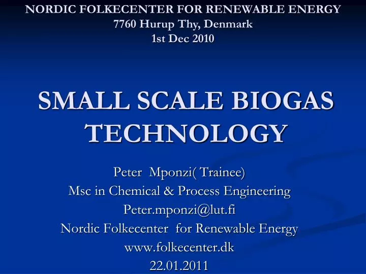 small scale biogas technology