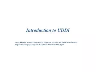 Introduction to UDDI