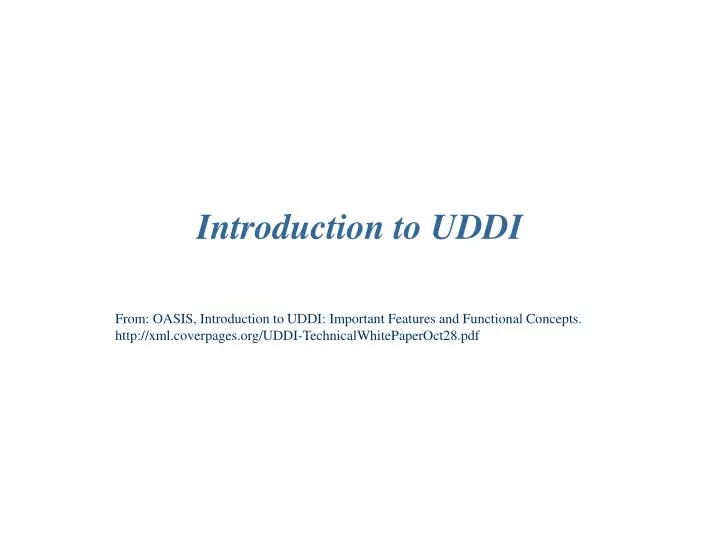 introduction to uddi