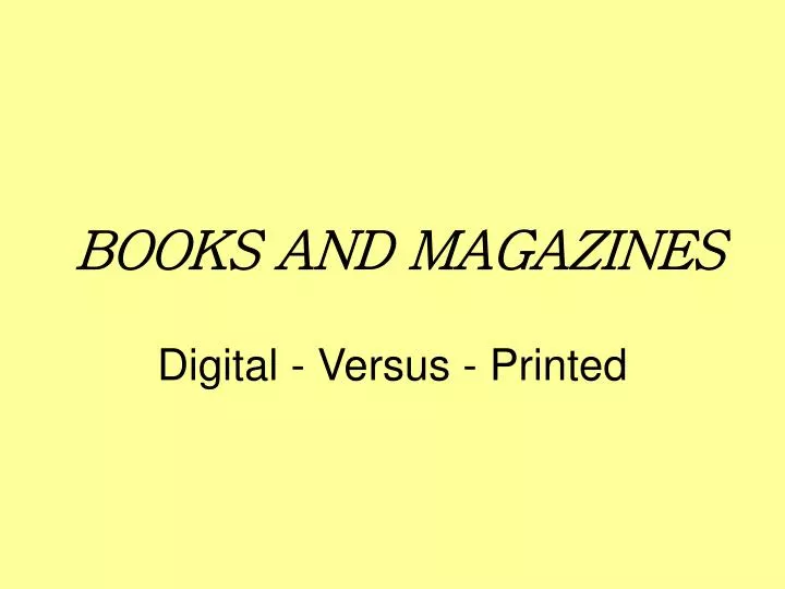 books and magazines
