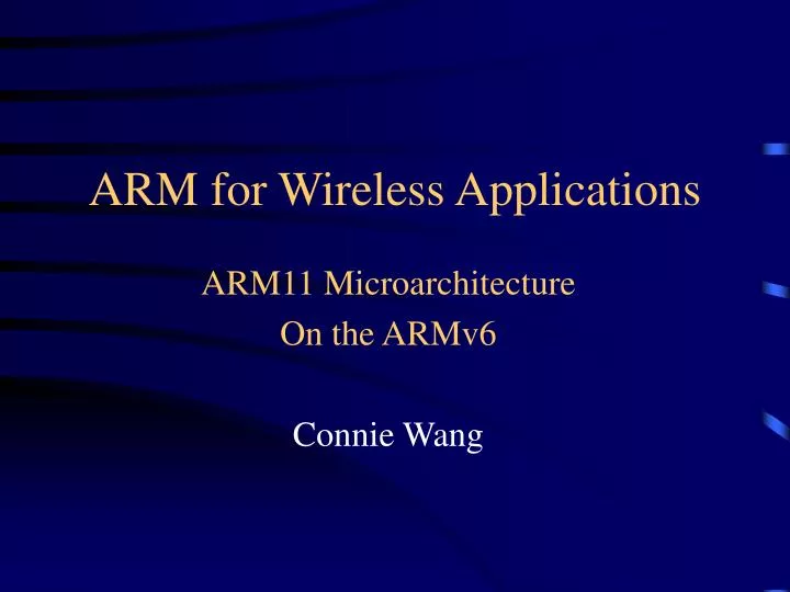 arm for wireless applications