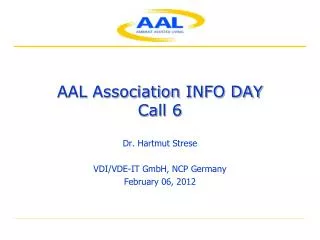 AAL Association INFO DAY Call 6