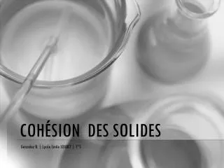 coh sion des solides