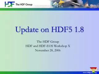Update on HDF5 1.8