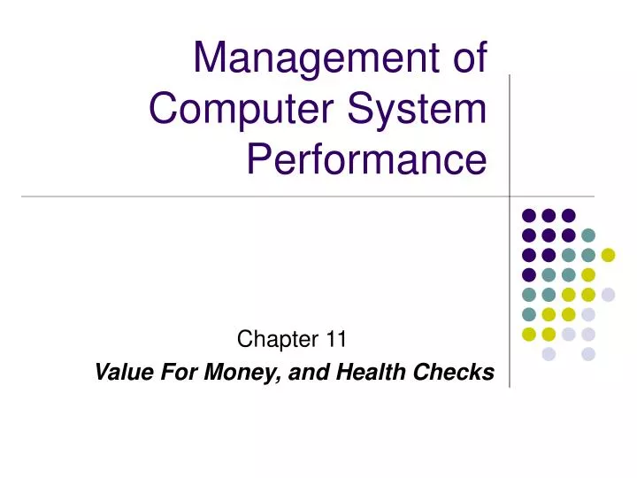 management of computer system performance