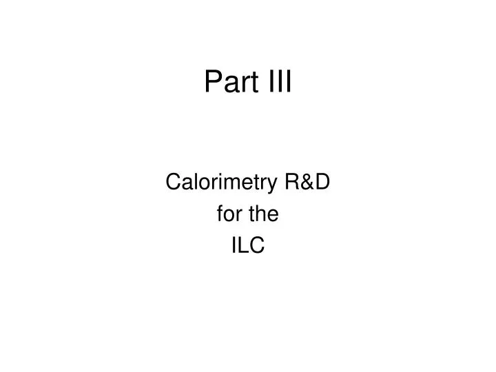 calorimetry r d for the ilc