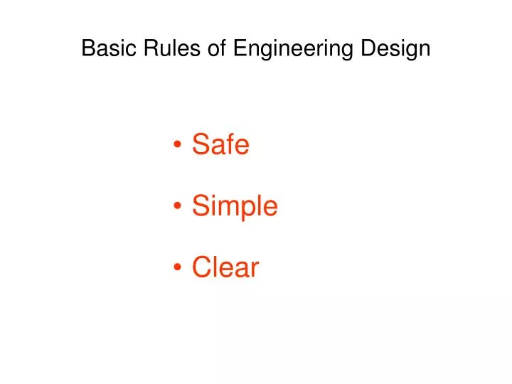 basic rules of engineering design