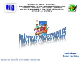 REPÚBLICA BOLIVARIANA DE VENEZUELA MINISTERIO DEL PODER POPULAR PARA LA EDUCACIÓN SUPERIOR