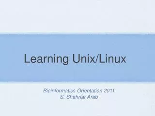 Learning Unix/Linux