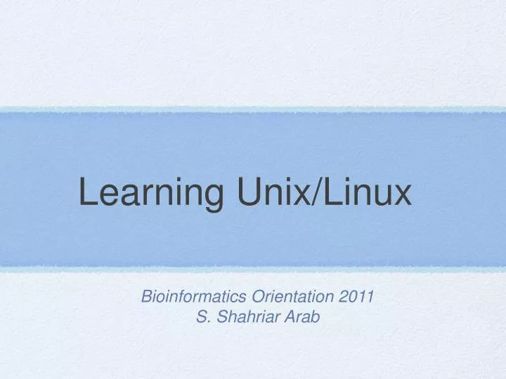 learning unix linux