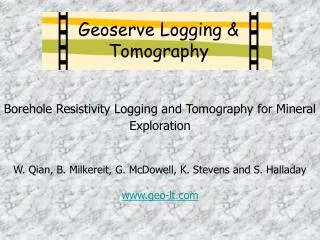 Borehole Resistivity Logging and Tomography for Mineral Exploration