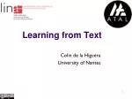 Exploring Learning from Text: Challenges, Limitations, and Language Types - slide 1