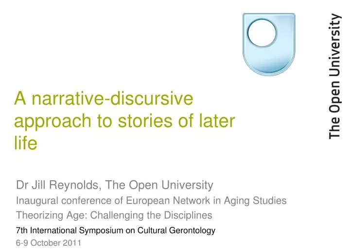 a narrative discursive approach to stories of later life