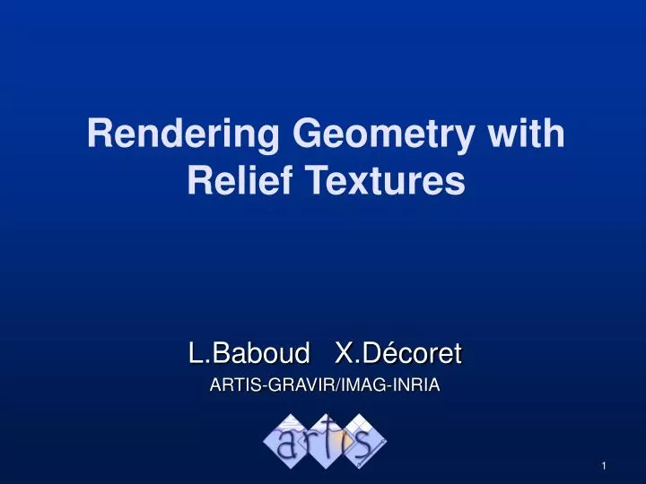 rendering geometry with relief textures