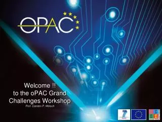 Welcome !! t o the oPAC Grand Challenges Workshop Prof. Carsten P. Welsch