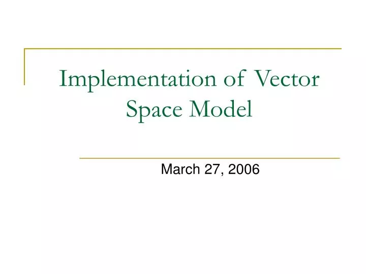 implementation of vector space model