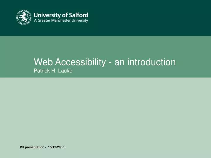 web accessibility an introduction patrick h lauke