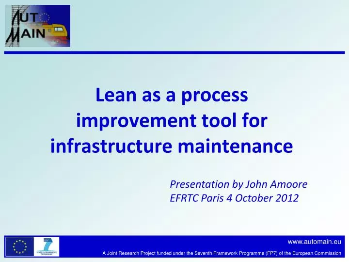 lean as a process improvement tool for infrastructure maintenance