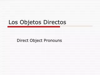 los objetos directos