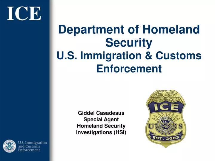 department of homeland security u s immigration customs enforcement